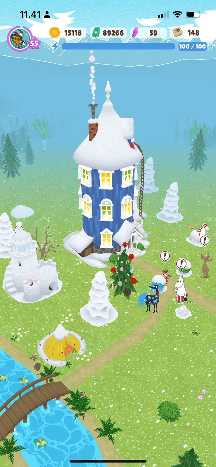 Developed personal valley decorated with winter seasonal content and visiting characters