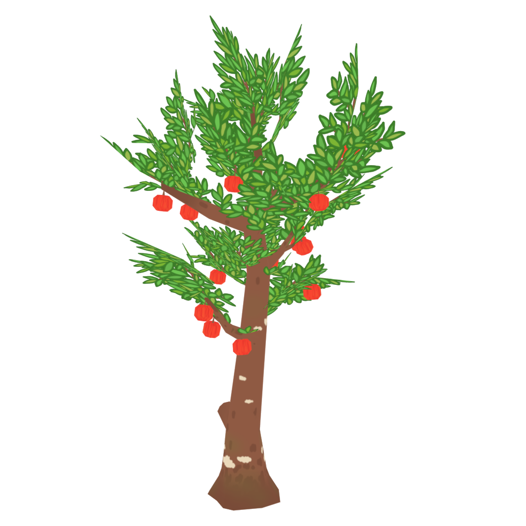 Stylized apple tree decoration prop