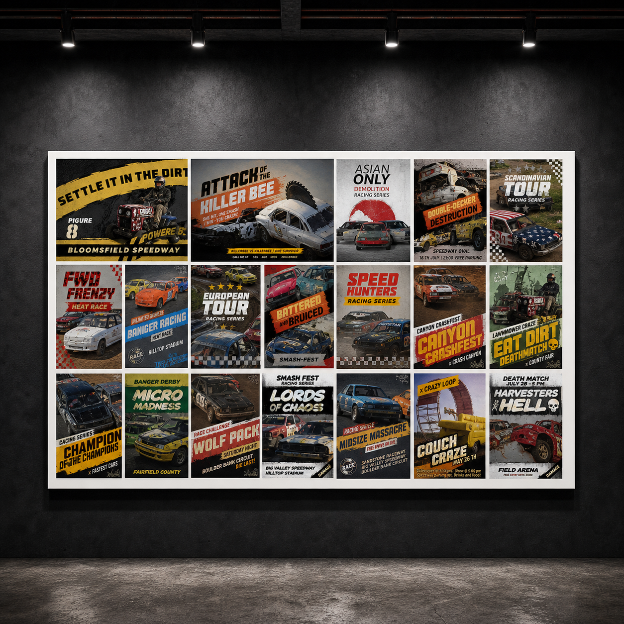 Collection of Wreckfest event campaign banners