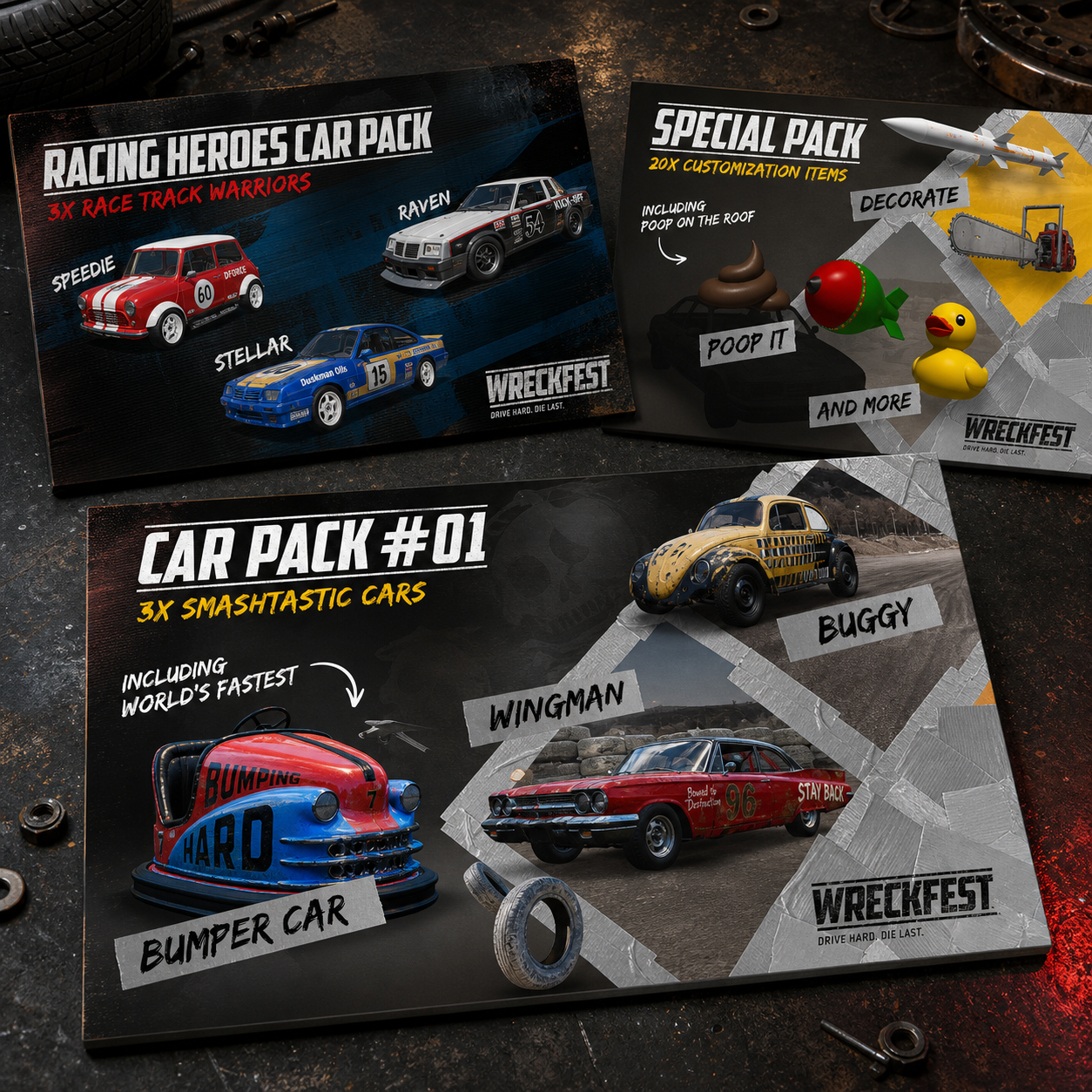 Wreckfest downloadable content campaign layouts