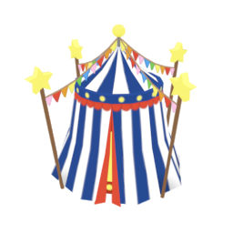 Striped circus tent event piece